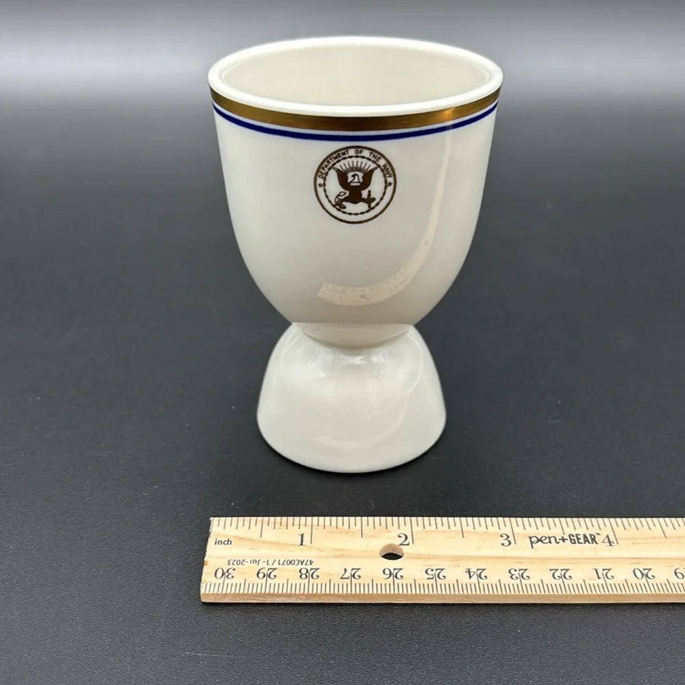 Vintage Set Of 4 Ceramic United States Navy  Double Egg Cups